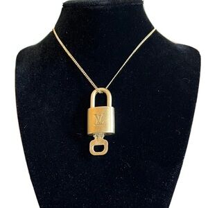 AUTHENTIC Louis Vuitton Gold Padlock Pendant
